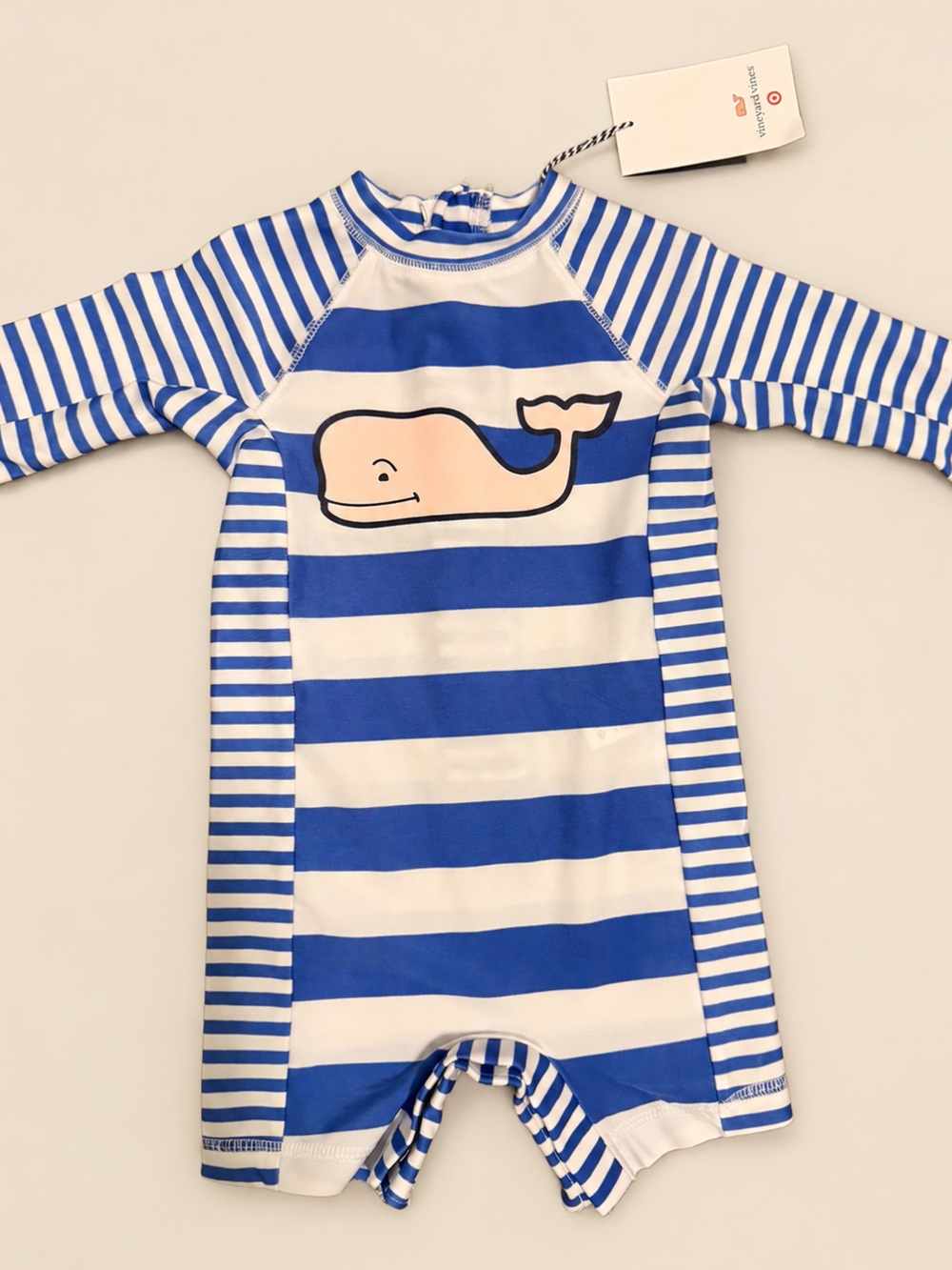 NWT Vineyard Vines x Target Blue & White Striped One-Piece Rash Guard – Size 12M